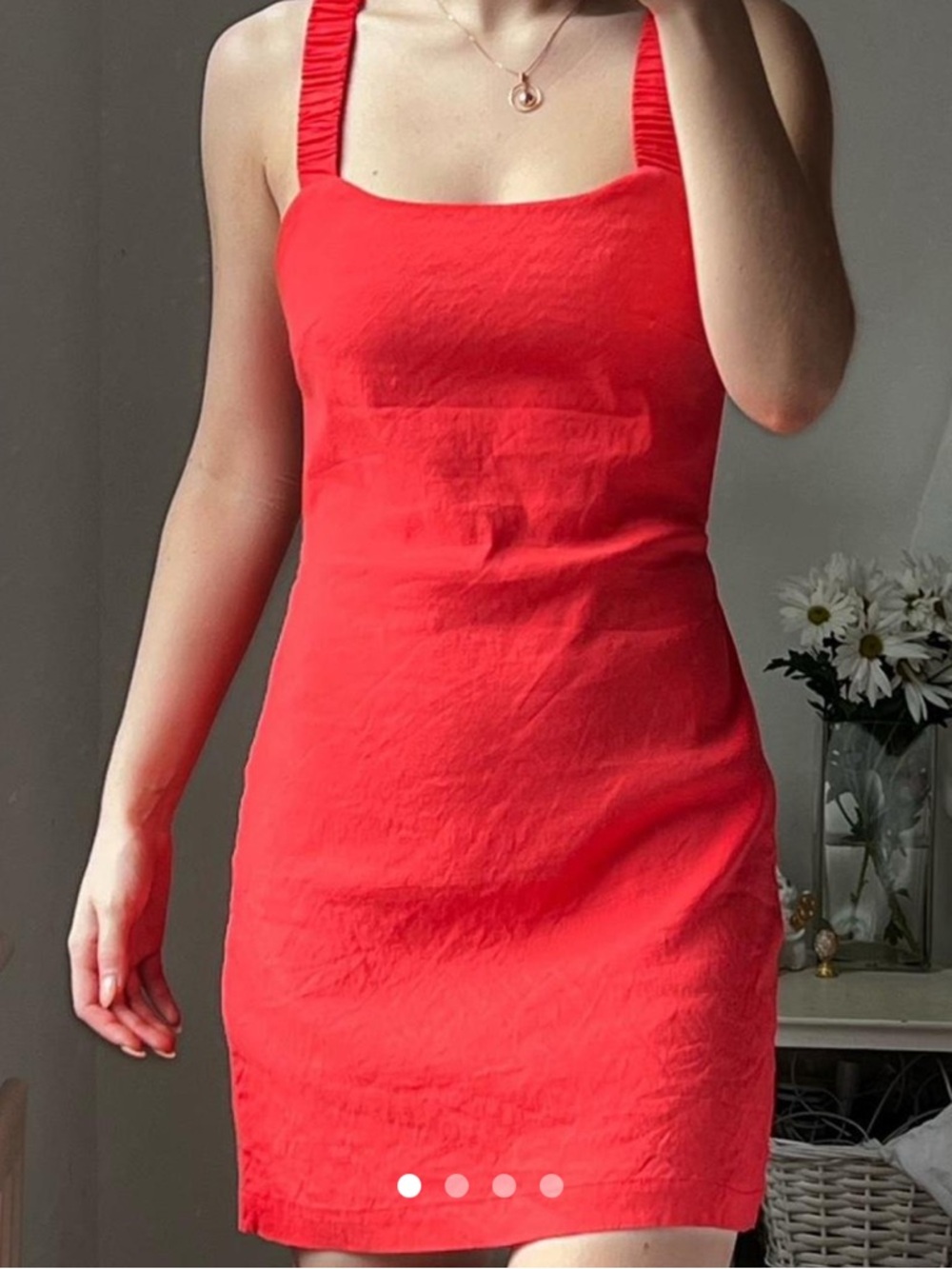 ZARA Red Mini Dress Size Small | Sleeveless Strappy | Minimalist Chic